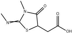 2-[3-メチル-2-(メチルイミノ)-4-オキソ-1,3-チアゾールアン-5-イル]酢酸 化学構造式