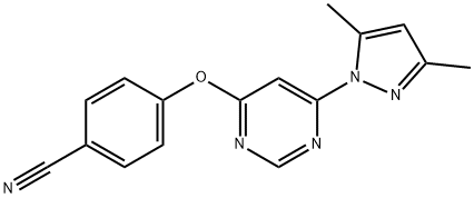 BENZONITRILE, 4-[[6-(3,5-DIMETHYL-1H-PYRAZOL-1-YL)-4-PYRIMIDINYL]OXY]- 结构式