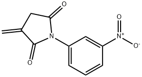 3-メチレン-1-(3-ニトロフェニル)ピロリジン-2,5-ジオン 化学構造式