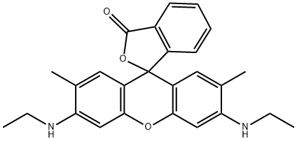 3',6'-双(乙氨基)-2',7'-二甲基-螺(异苯并呋喃-1(3H),9'-(9H)占吨)-3-酮 结构式