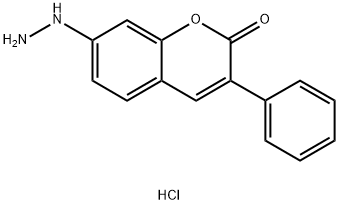 7-hydrazino-3-phenyl-2-benzopyrone monohydrochloride 结构式