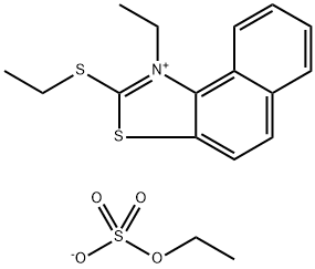 ethyl 1-ethyl-2-(ethylthio)naphtho[1,2-d]thiazolium sulphate 结构式