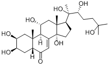 (22R)-2β,3β,11α,14,20,22,25-ヘプタヒドロキシ-5β-コレスタ-7-エン-6-オン 化学構造式