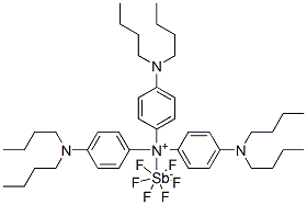 tris[4-(dibutylamino)phenyl]ammoniumyl hexafluoroantimonate(1-) Structure