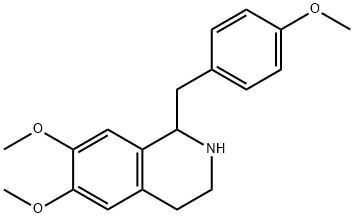 1,2,3,4-テトラヒドロ-1-(4-メトキシベンジル)-6,7-ジメトキシイソキノリン 化学構造式