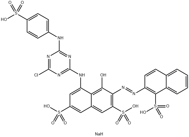 tetrasodium 5-[[4-chloro-6-[(4-sulphonatophenyl)amino]-1,3,5-triazin-2-yl]amino]-4-hydroxy-3-[(1-sulphonato-2-naphthyl)azo]naphthalene-2,7-disulphonate Structure