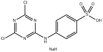 sodium p-[(4,6-dichloro-1,3,5-triazin-2-yl)amino]benzenesulphonate Struktur