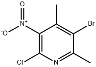 3-溴-6-氯-2,5-二甲基-4-硝基吡啶 结构式