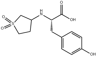 2-(1,1-DIOXO-TETRAHYDRO-1LAMBDA6-THIOPHEN-3-YLAMINO)-3-(4-HYDROXY-PHENYL)-PROPIONIC ACID Struktur