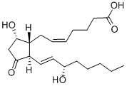 (5Z,13E,15S)-9α,15-ジヒドロキシ-11-オキソプロスタ-5,13-ジエン-1-酸 化学構造式
