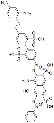 7-Naphthalenedisulfonic acid, 4-amino-3-[[4'-[(2,4-diaminophenyl)azo]-2,2'-disulfo[1,1'-biphenyl]2 。 4-Amino-3-[[4'-[(2,4-diaminophenyl)azo]-2,2'-disulfo(1,1'-biphenyl)-4-yl]azo]-5-hydroxy-6-(phenylazo)-2,7-naphthalenedisulfonic acid 。 2,7-naphthalenedisulfonic acid, 4-amino-3-[[4'-[(2,4-diaminophenyl)azo]-2,2'-di 。 Structure