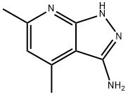 4,6-ジメチル-1H-ピラゾロ[3,4-B]ピリジン-3-イルアミン 化学構造式