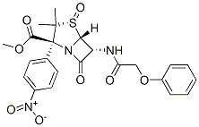 (4-nitrophenyl)methyl [2S-(2alpha,4beta,5alpha,6beta)]-3,3-dimethyl-7-oxo-6-(phenoxyacetamido)-4-thia-1-azabicyclo[3.2.0]heptane-2-carboxylate 4-oxide  Structure
