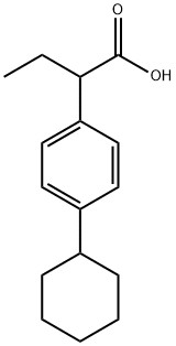 2-(4-シクロヘキシルフェニル)ブタン酸 化学構造式