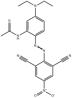 N-[2-(2,6-ジシアノ-4-ニトロフェニルアゾ)-5-(ジエチルアミノ)フェニル]アセトアミド 化学構造式