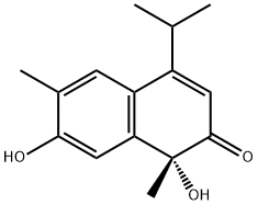 1,7-ジヒドロキシ-1,6-ジメチル-4-イソプロピルナフタレン-2(1H)-オン 化学構造式