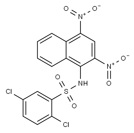 2,5-Dichloro-N-(2,4-dinitro-1-naphtyl)benzenesulfonamide Struktur