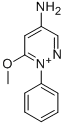 4-アミノ-6-メトキシ-1-フェニル-1λ5-ピリダジン-1-イリウム 化学構造式