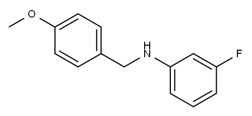 3-fluoro-N-[(4-methoxyphenyl)methyl]aniline 化学構造式
