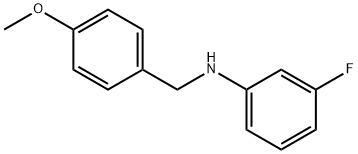 3-fluoro-N-[(4-methoxyphenyl)methyl]aniline 化学構造式