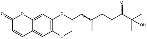 7-[(7-Hydroxy-3,7-dimethyl-6-oxo-2-octenyl)oxy]-6-methoxy-2H-1-benzopyran-2-one Structure