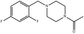 1-アセチル-4-(2,4-ジフルオロベンジル)ピペラジン 化学構造式