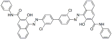 4,4'-[(3,3'-dichloro[1,1'-biphenyl]-4,4'-diyl)bis(azo)]bis[3-hydroxy-N-phenylnaphthalene-2-carboxamide] 结构式