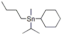 ブチルシクロヘキシル(メチル)(1-メチルエチル)スタンナン 化学構造式