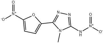 4-メチル-N-ニトロ-5-(5-ニトロフラン-2-イル)-4H-1,2,4-トリアゾール-3-アミン 化学構造式