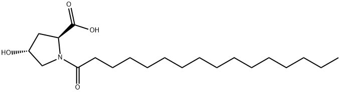 N-十六碳酰基-4-羟基-L-脯氨酸,41736-92-9,结构式