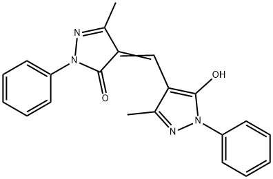 2,4-dihydro-4-[(5-hydroxy-3-methyl-1-phenyl-1H-pyrazol-4-yl)methylene]-5-methyl-2-phenyl-3H-pyrazol-3-one Struktur
