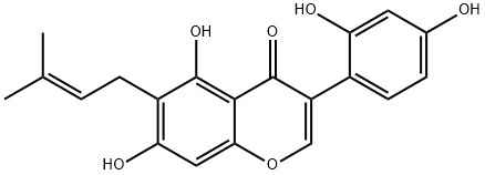 3-[2,4-ジヒドロキシフェニル]-5,7-ジヒドロキシ-6-(3-メチル-2-ブテニル)-4H-1-ベンゾピラン-4-オン