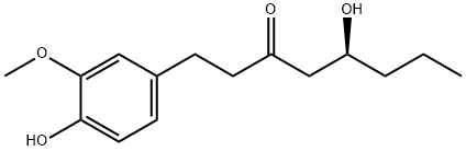 (S)-1-(3-メトキシ-4-ヒドロキシフェニル)-5-ヒドロキシ-3-オクタノン 化学構造式