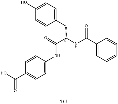 N-BENZOYL-L-TYROSINE P-AMIDOBENZOIC ACID SODIUM SALT, 41748-47-4, 结构式