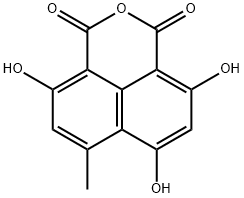 4,6,9-Trihydroxy-7-methyl-1H,3H-naphtho[1,8-cd]pyran-1,3-dione Struktur