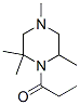 2,2,4,6-Tetramethyl-1-(propionyl)piperazine Struktur