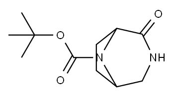 (1S,5R)-叔-丁基 2-氧亚基-3,8-二氮杂二环[3.2.1]辛烷-8-甲酸基酯, 417727-40-3, 结构式
