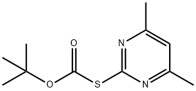 2-(tert-ブトキシカルボニルチオ)-4,6-ジメチルピリミジン 化学構造式