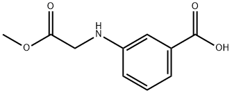 Benzoic acid, 3-[(2-methoxy-2-oxoethyl)amino]- (9CI) Struktur