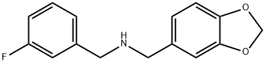 BENZO[1,3]DIOXOL-5-YLMETHYL-(3-FLUORO-BENZYL)-AMINE Struktur