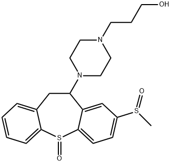 4-(10,11-二氢-8-(甲亚磺酰基)二苯并(b,f)硫杂卓-10-基)-1-哌嗪丙醇 S-氧化物,41931-98-0,结构式