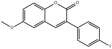 3-(4-ヨードフェニル)-6-メトキシ-2H-クロメン-2-オン 化学構造式