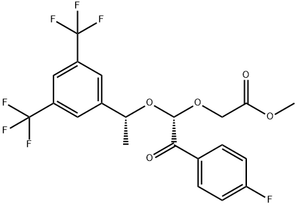 2-[(1S)-1-[(1R)-1-[3,5-ビス(トリフルオロメチル)フェニル]エトキシ]-2-(4-フルオロフェニル)-2-オキソエトキシ]酢酸メチルエステル 化学構造式