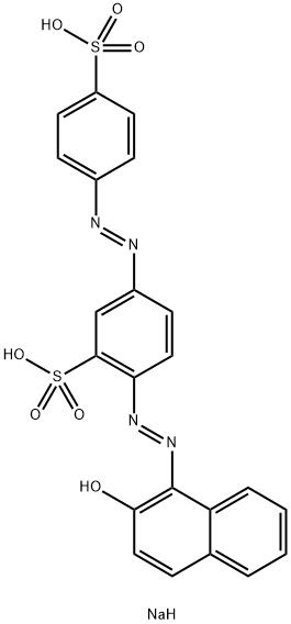 2-[(2-ヒドロキシ-1-ナフチル)アゾ]-5-[[4-(ソジオオキシスルホニル)フェニル]アゾ]ベンゼンスルホン酸ナトリウム 化学構造式