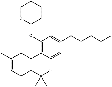 6a,7,10,10a-Tetrahydro-6,6,9-trimethyl-3-pentyl-1-[(tetrahydro-2H-pyran-2-yl)oxy]-6H-dibenzo[b,d]pyran Struktur