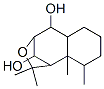 Decahydro-2,2,9,9a-tetramethyl-1,4-methano-3-benzoxepine-5,10-diol 结构式