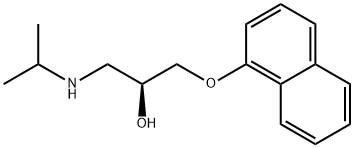 [S,(-)]-3-(1-ナフチルオキシ)-1-(イソプロピルアミノ)プロパン-2-オール 化学構造式
