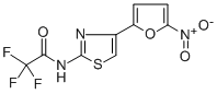 2,2,2-トリフルオロ-N-[4-(5-ニトロ-2-フリル)-2-チアゾリル]アセトアミド 化学構造式