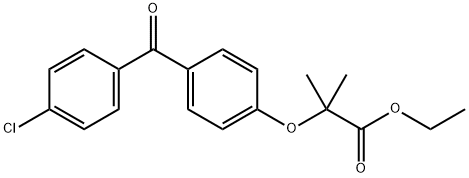 2-[4-(4-クロロベンゾイル)フェノキシ]-2-メチルプロパン酸エチル 化学構造式