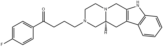 (S)-1-(4-fluorophenyl)-4-(3,4,6,7,12,12a-hexahydropyrazino[1',2':1,6]pyrido[3,4-b]indol-2(1H)-yl)butan-1-one Struktur